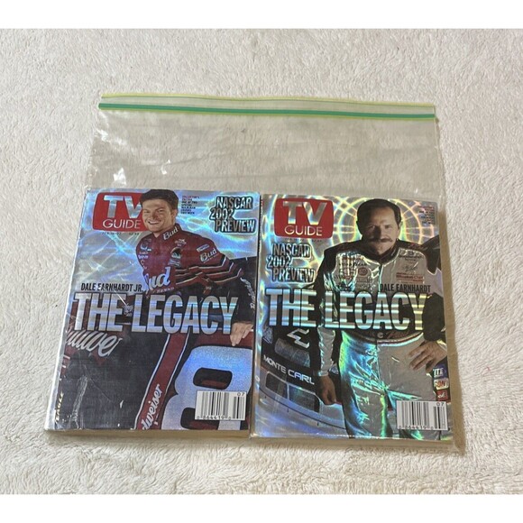 Lot TV GUIDE Magazine Dale Earnhardt And Jr Hologram Cover NASCAR 2002 Feb 16-22 - Picture 3 of 8